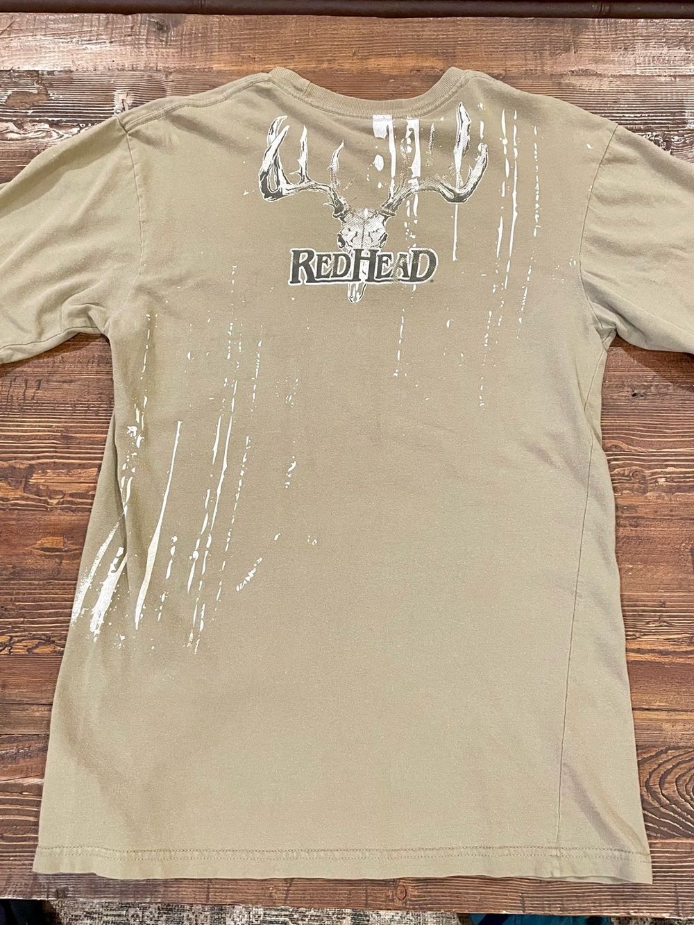 Bass Pro Shops Tan Short Sleeve Tee with White Antler Graphic